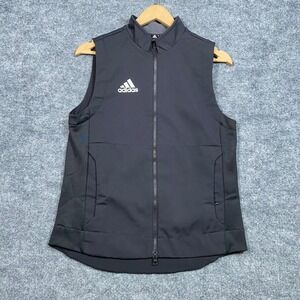 Adidas Womens Black Full Zip Sleeveless Vest Athlete Vest Size S